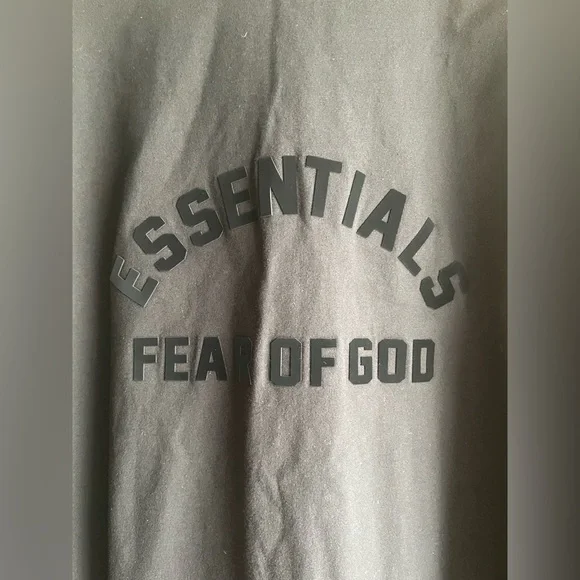 NEW Essential Fear Of God Men Black Thick Shirt Size Large - Picture 6 of 14